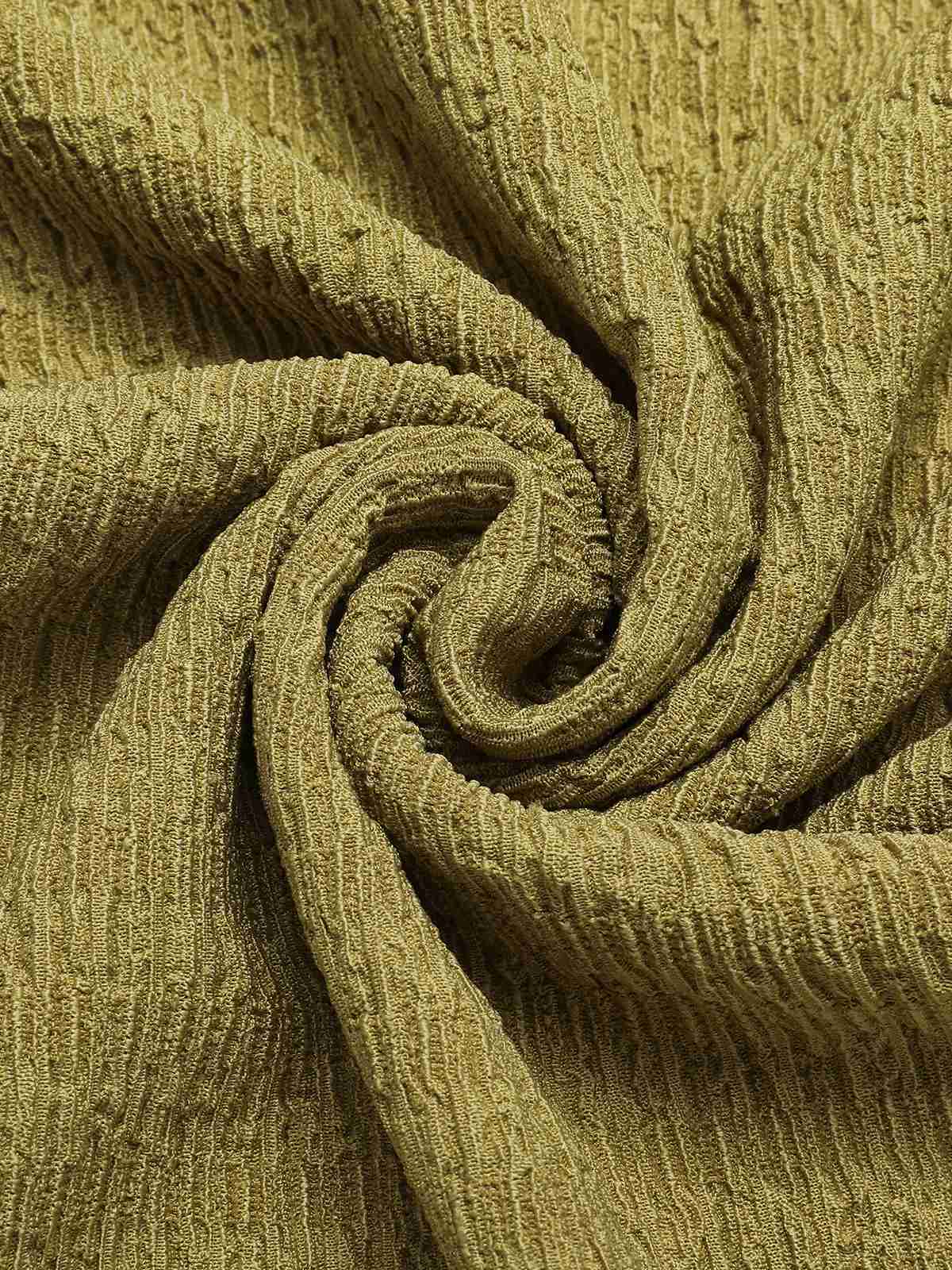 Grün 1960er Strukturiert Binde Ärmellos Kleid - Image 6