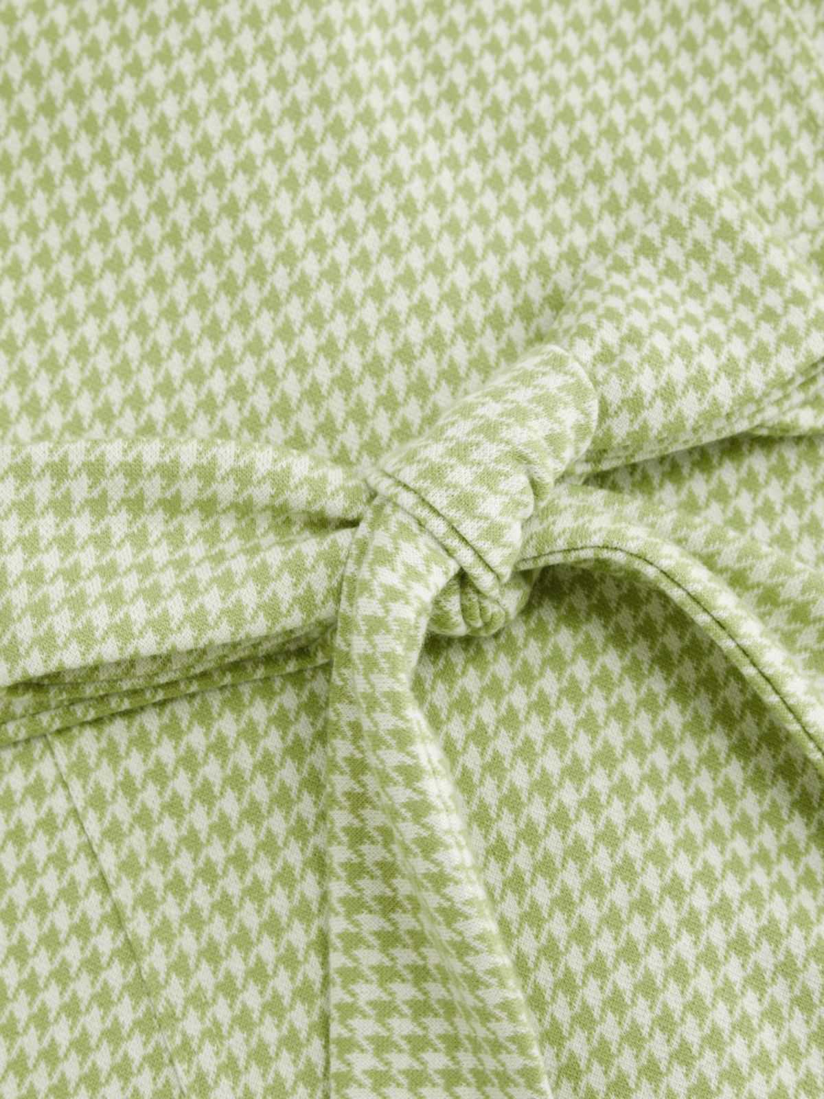 Grün 1960er V-Ausschnitt Hahnentritt Ärmellos Kleid - Image 5