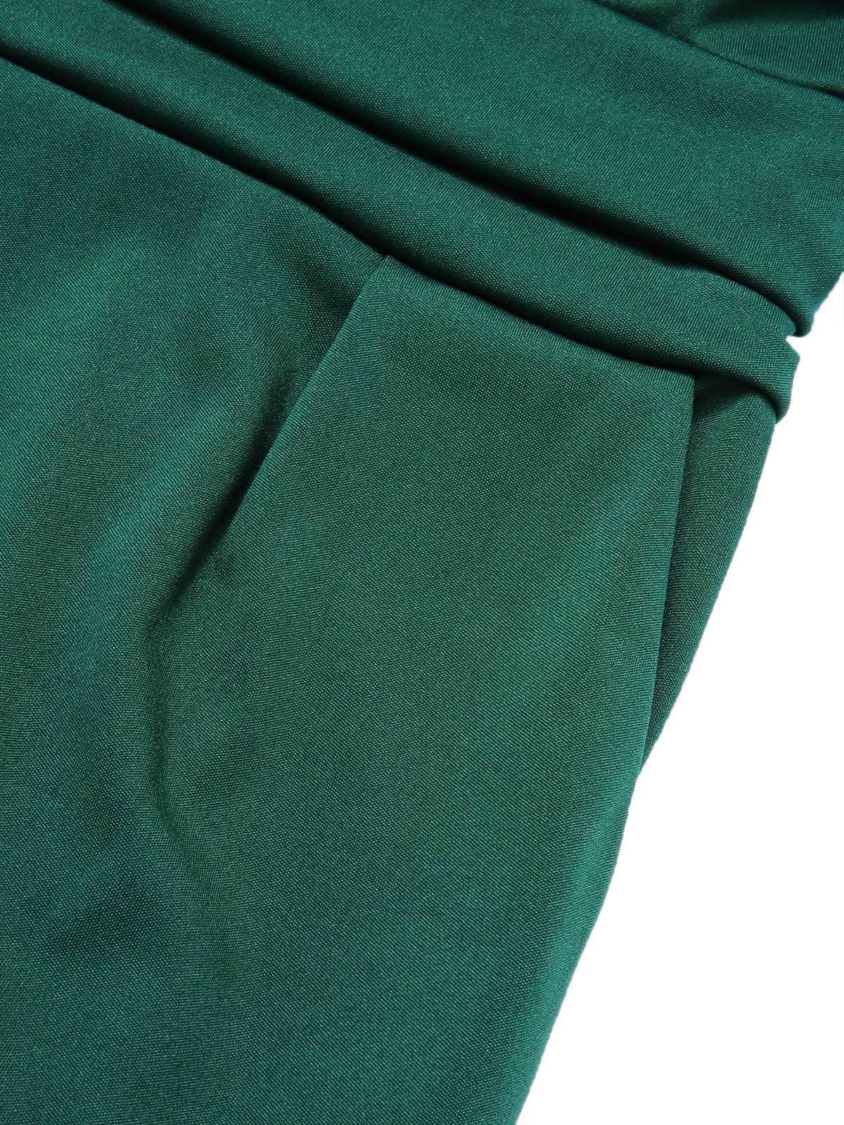 Grün 1960er V-Ausschnitt Hohe-Taille Wide-Leg Jumpsuit - Image 4