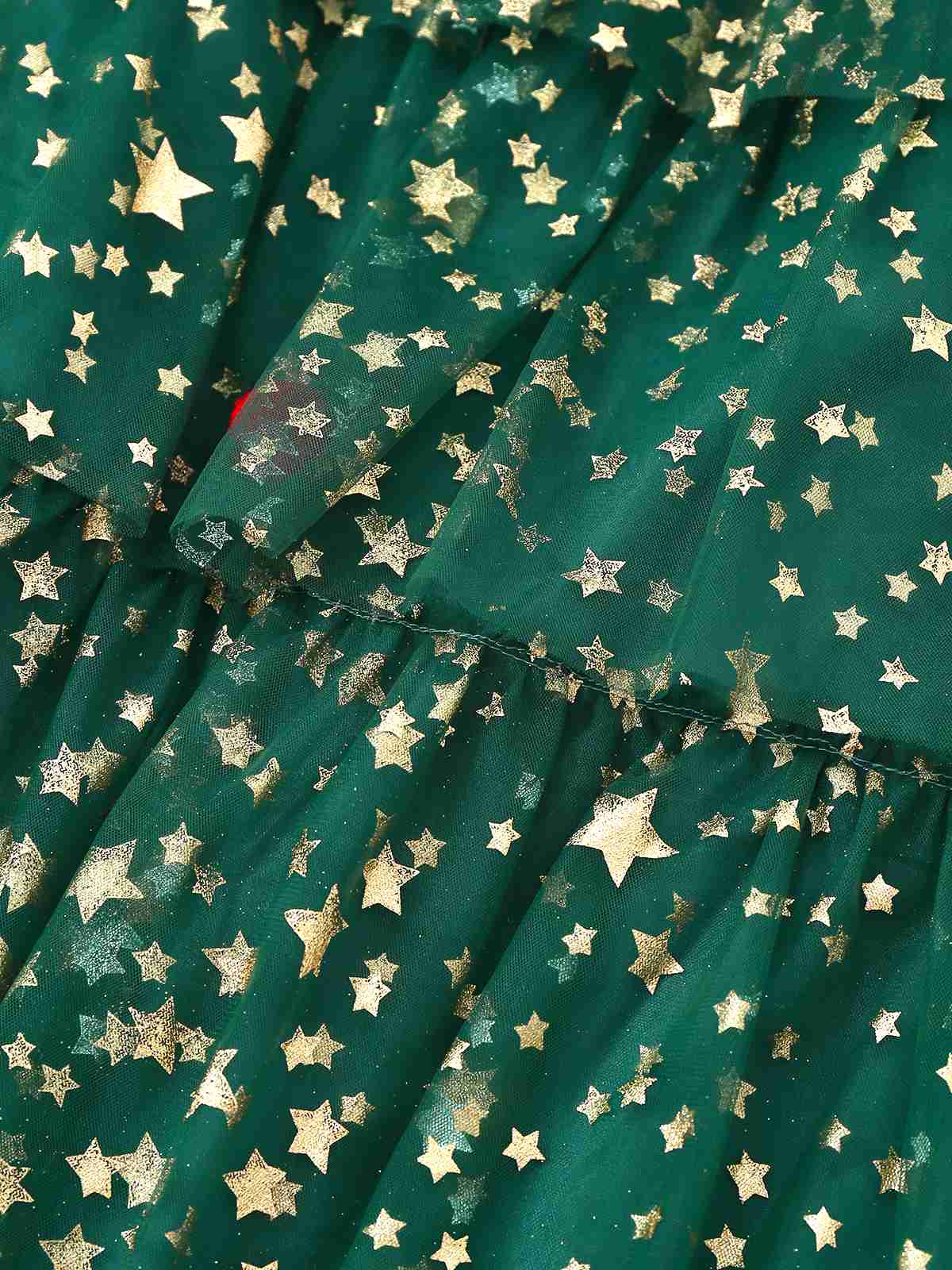 Grün 1960er Weihnachten Baum Bommel Bälle Netz Kleid - Image 6