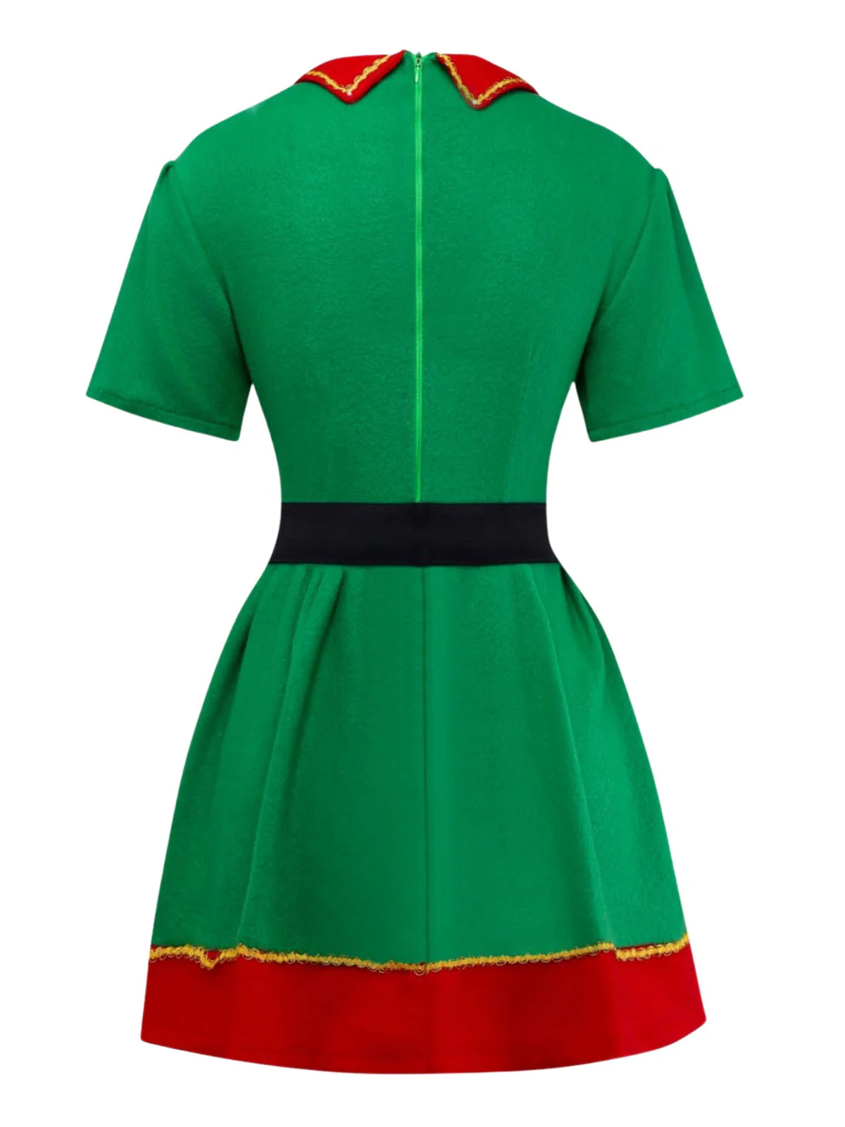 Grün 1960er Weihnachten Elf Cosplay Kostüm Kleid Set - Image 4