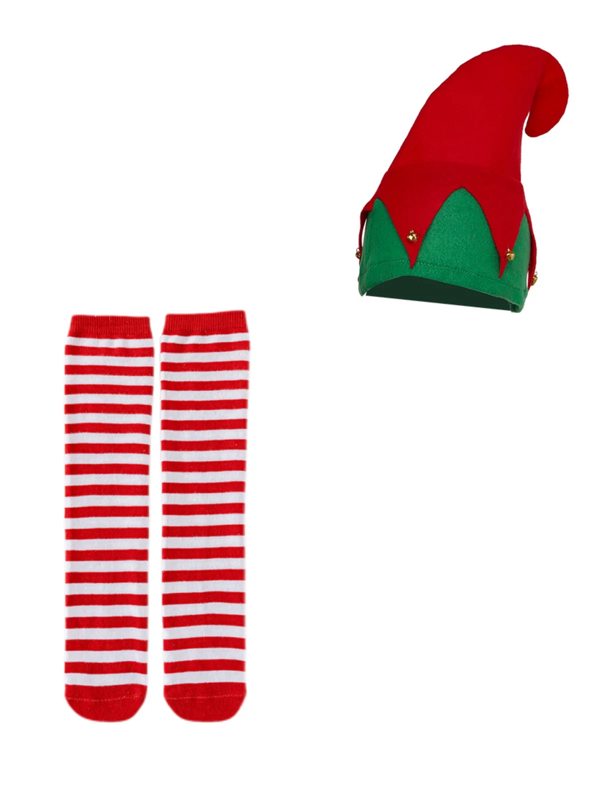 Grün 1960er Weihnachten Elf Cosplay Kostüm Kleid Set - Image 9