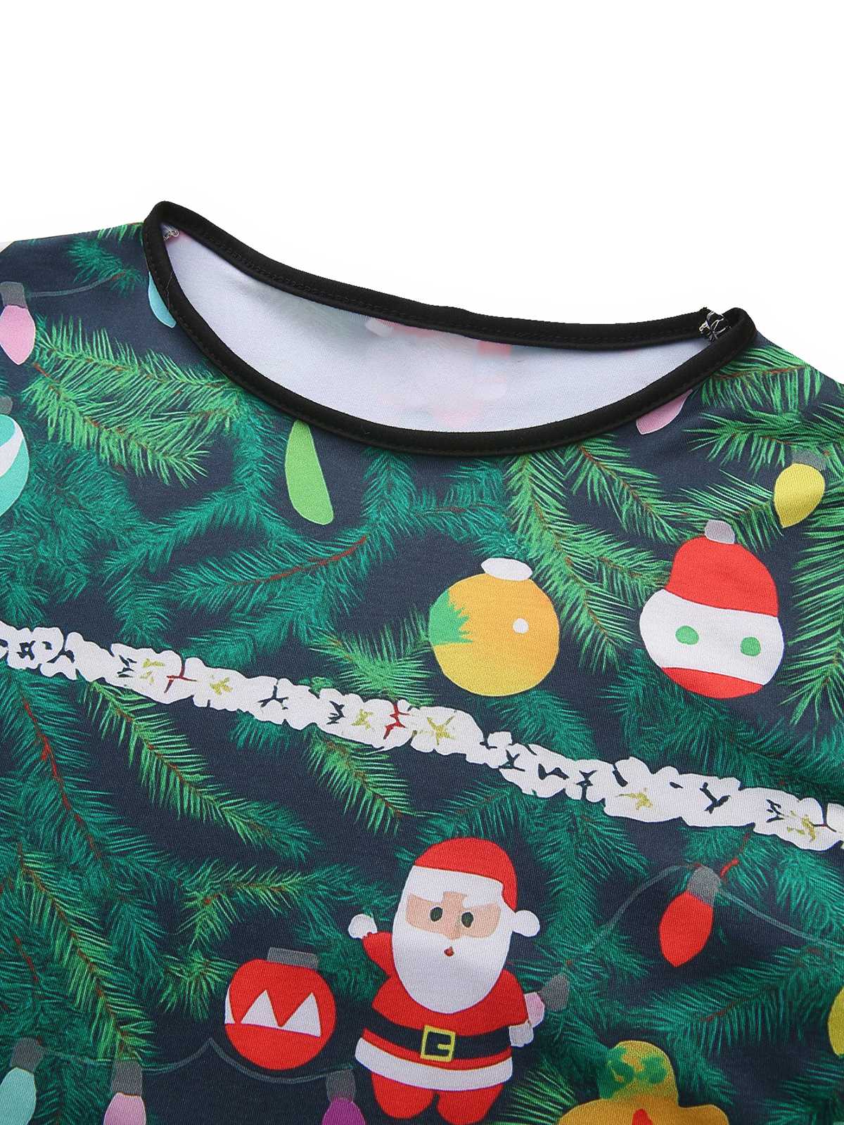 Grün 1960er Weihnachten Muster Enges Kleid - Image 4