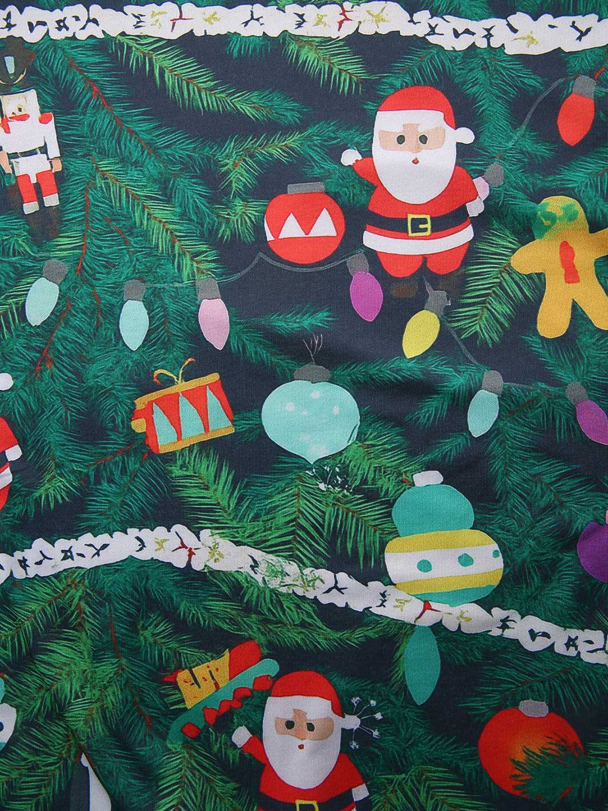 Grün 1960er Weihnachten Muster Enges Kleid - Image 5