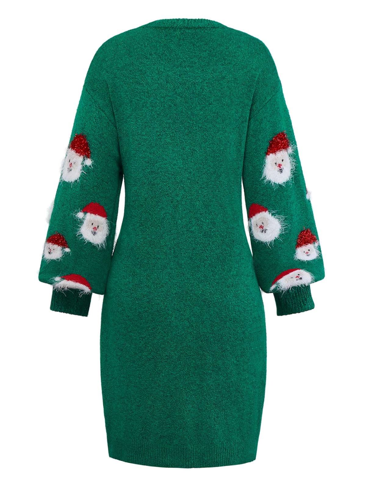 Grün 1960er Weihnachten Santa Claus Pullover Kleid - Image 3
