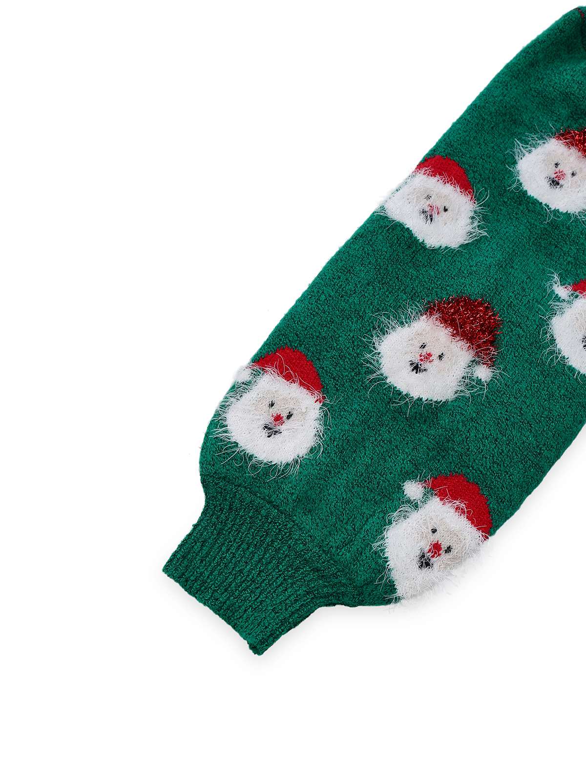 Grün 1960er Weihnachten Santa Claus Pullover Kleid - Image 4