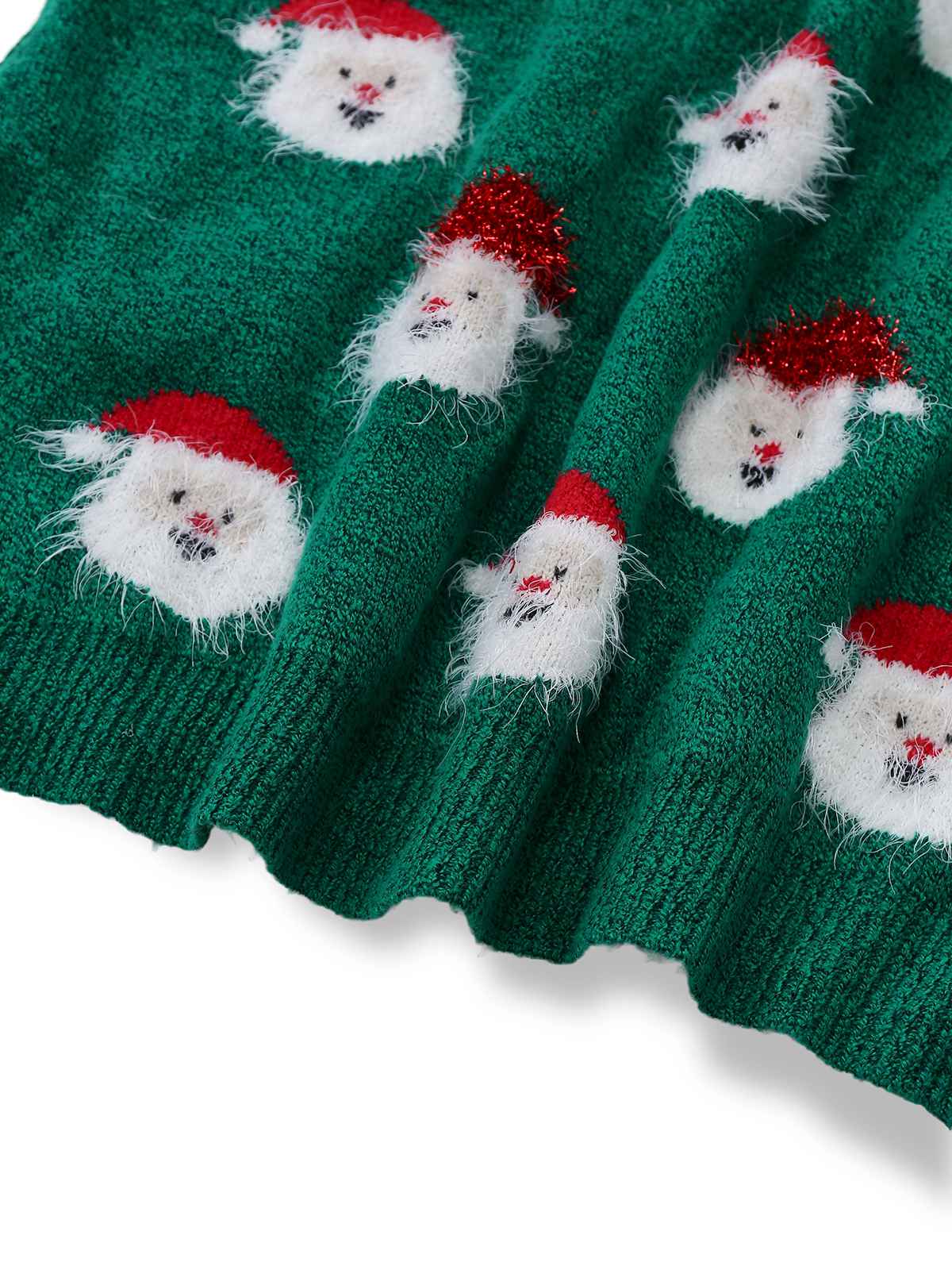 Grün 1960er Weihnachten Santa Claus Pullover Kleid - Image 5