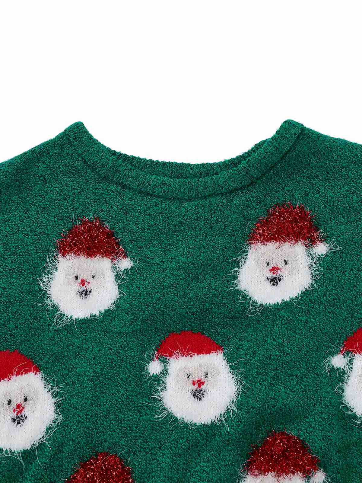 Grün 1960er Weihnachten Santa Claus Pullover Kleid - Image 6