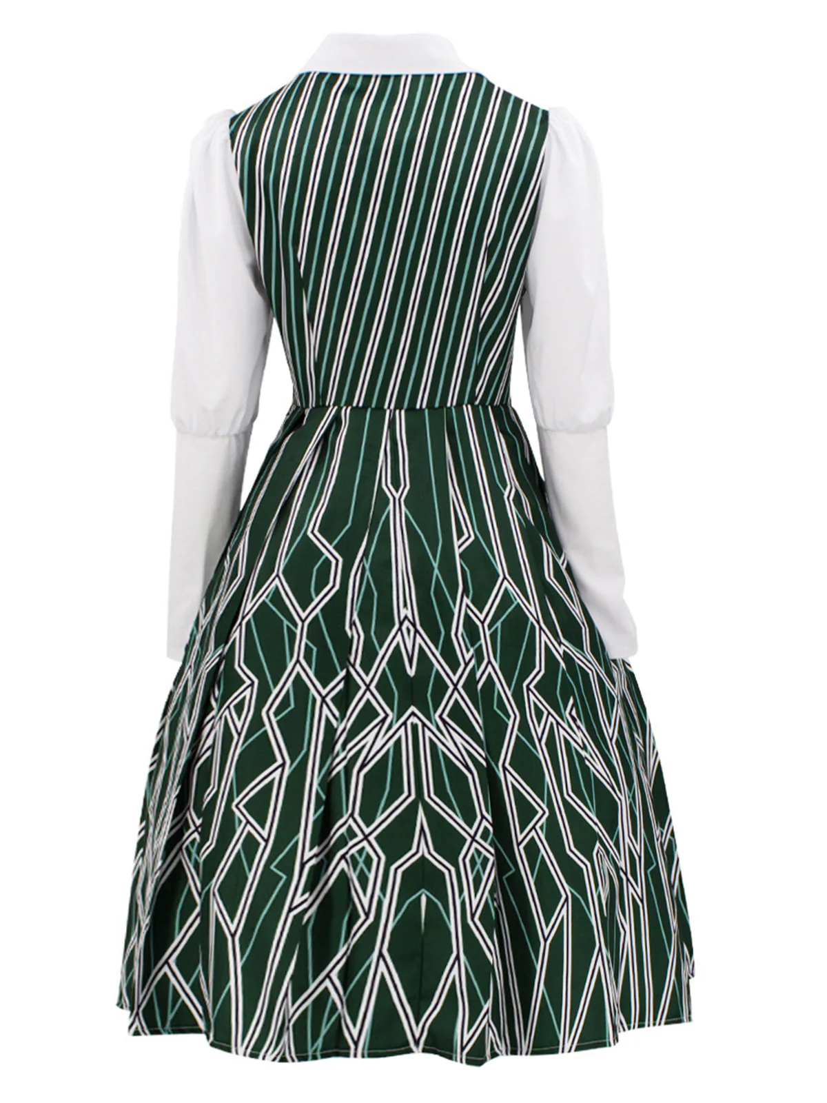 Grün 1960er Wicked-Inspiriert Elphaba Unregelmäßige Streifen Kleid - Image 3