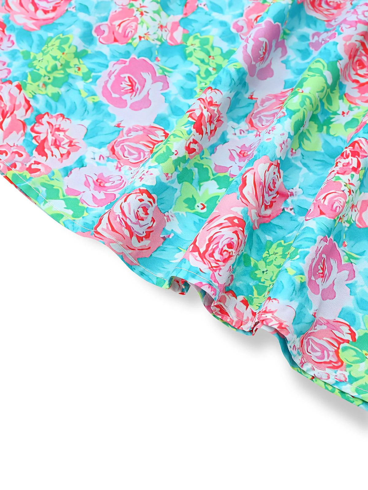 Grün 1970er Boho Blumen V-Ausschnitt Kleid - Image 6
