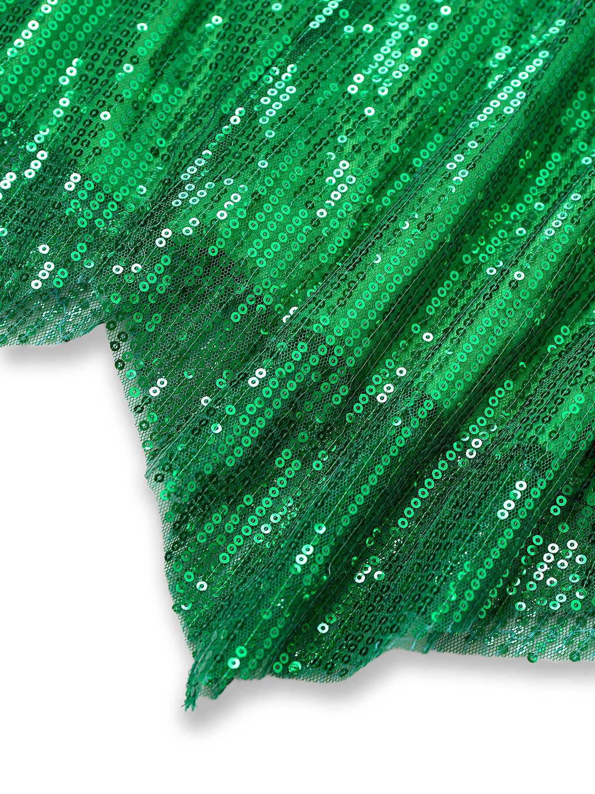 Grün 1970er Funkelnd Fee Kostüm Kleid Mit Flügel - Image 5