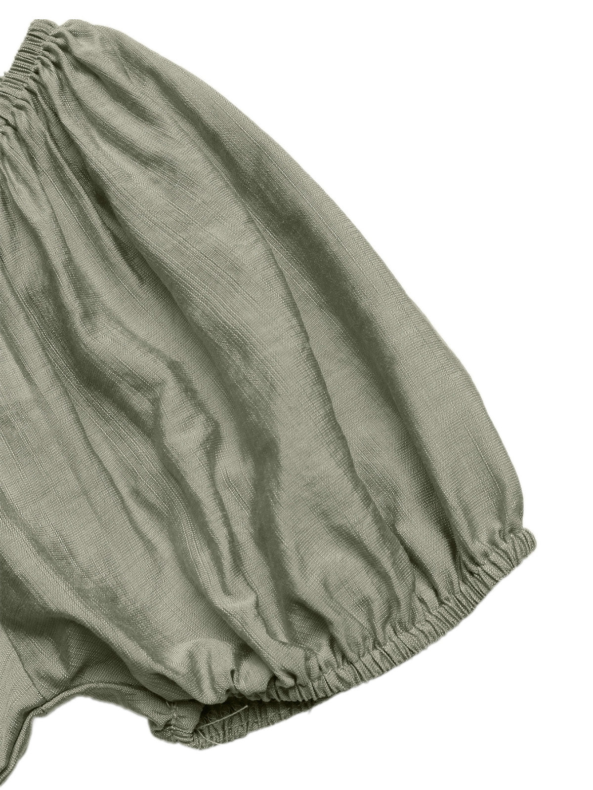 Grün 1970er Karree Ausschnitt Puffärmel Boho Kleid - Image 9