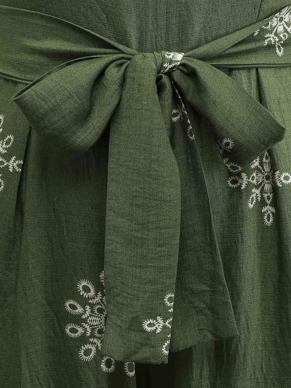 Grün 1970er Weites Bein Bohemien Bandeau Jumpsuit - Image 5