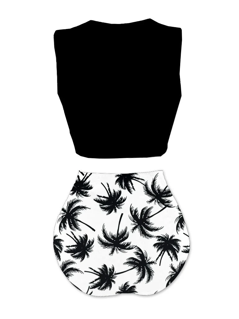 Weinrot 1980er Punk Taillen Tie Skeleton Strand Bikini Set - Image 4