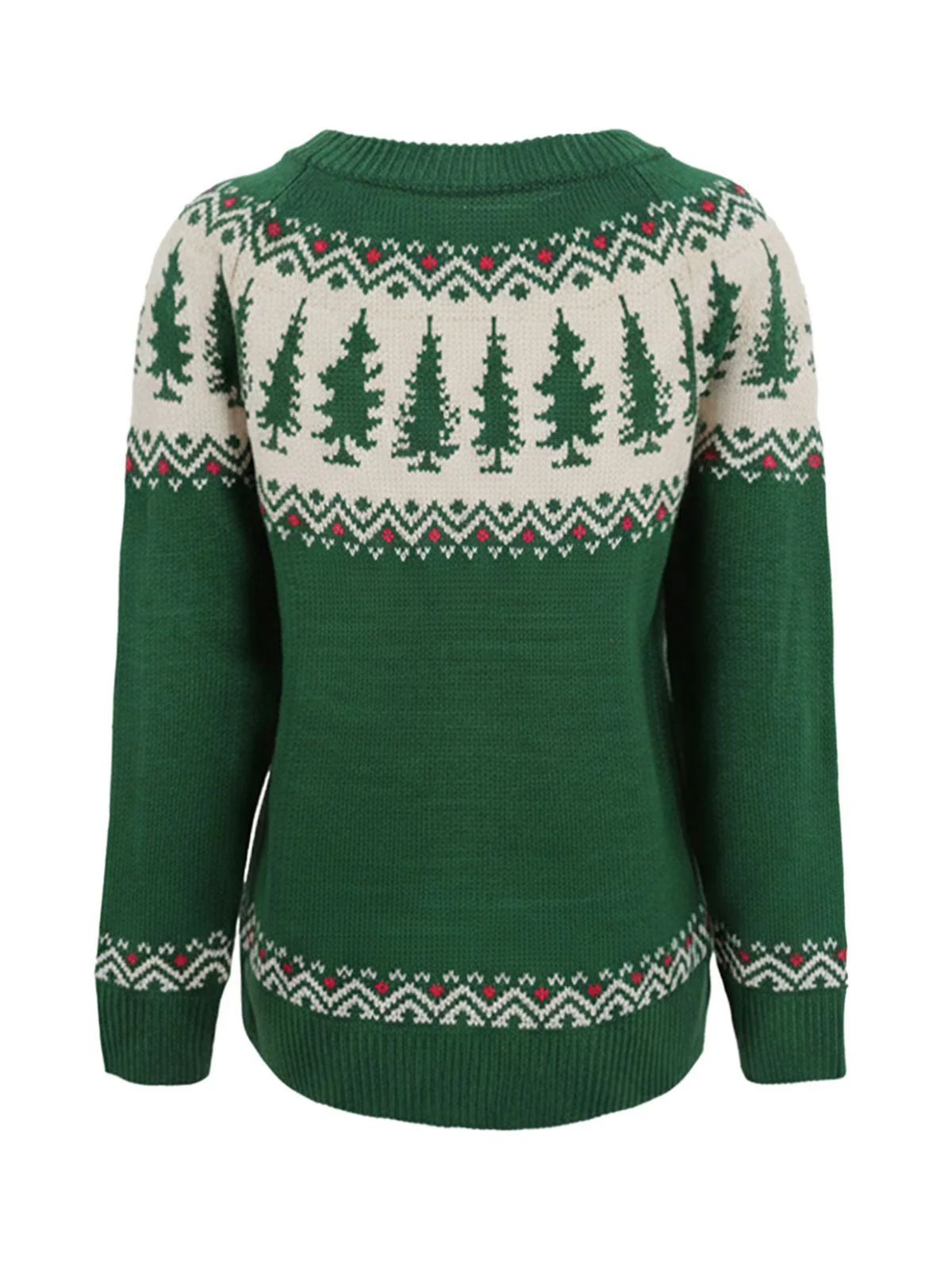 Grün 1980er Weihnachtsbaum Fair Isle Pullover - Image 7