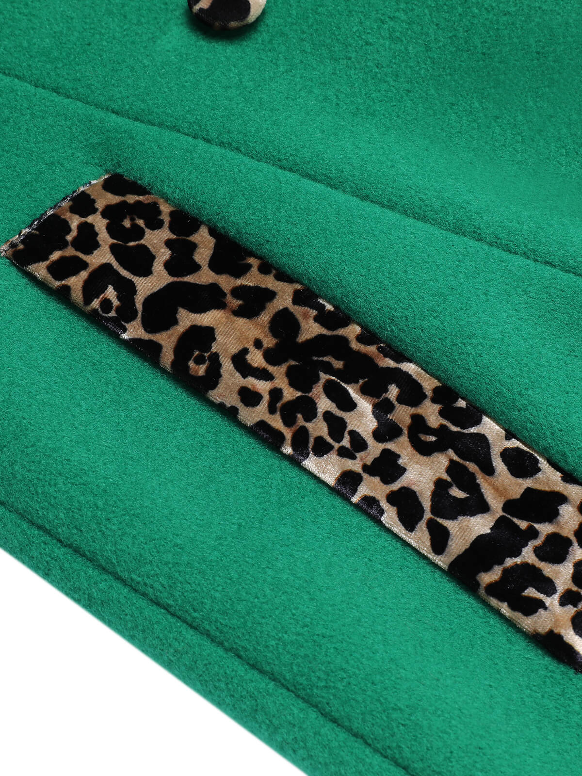 Grün 1940er Leopard Patchwork Knopf Mantel - Image 7