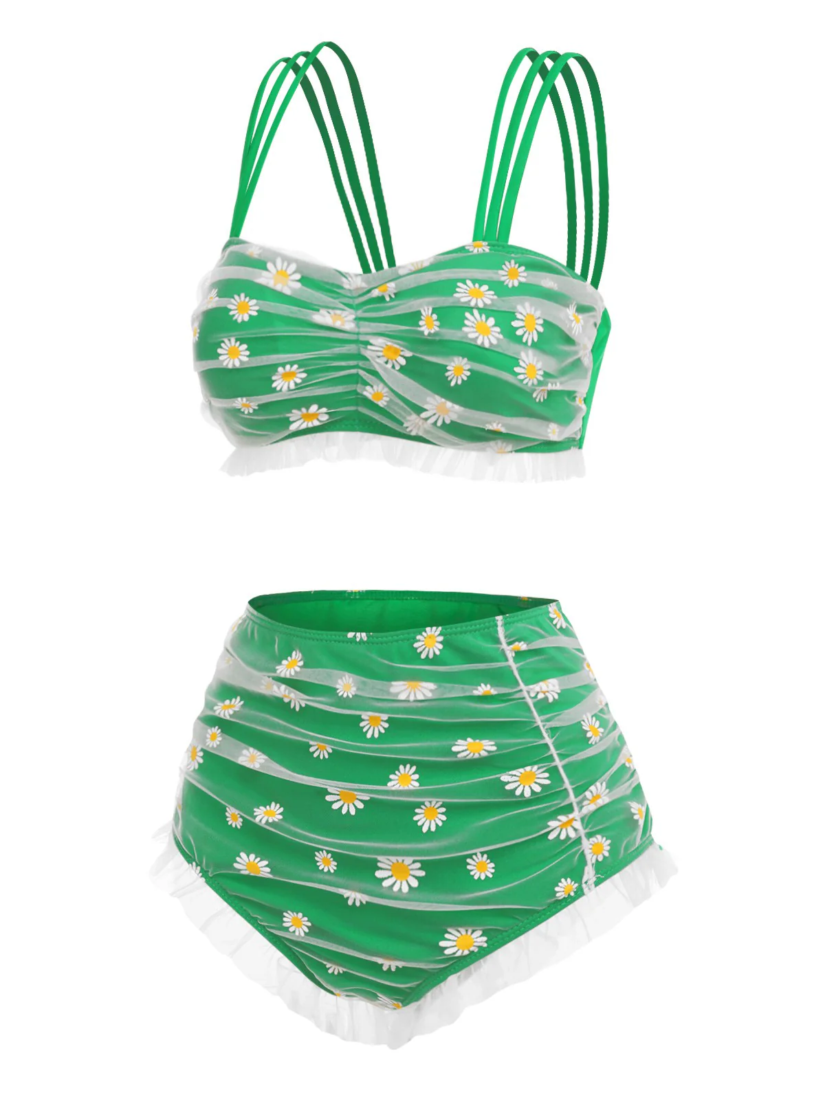 GRÜNER SOMMER BADEANZUG MIT DAISY-RIEMEN - Image 2