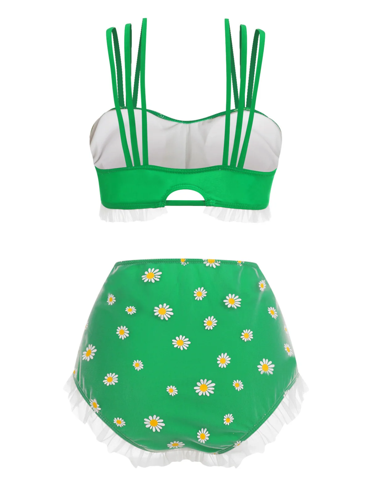 GRÜNER SOMMER BADEANZUG MIT DAISY-RIEMEN - Image 3