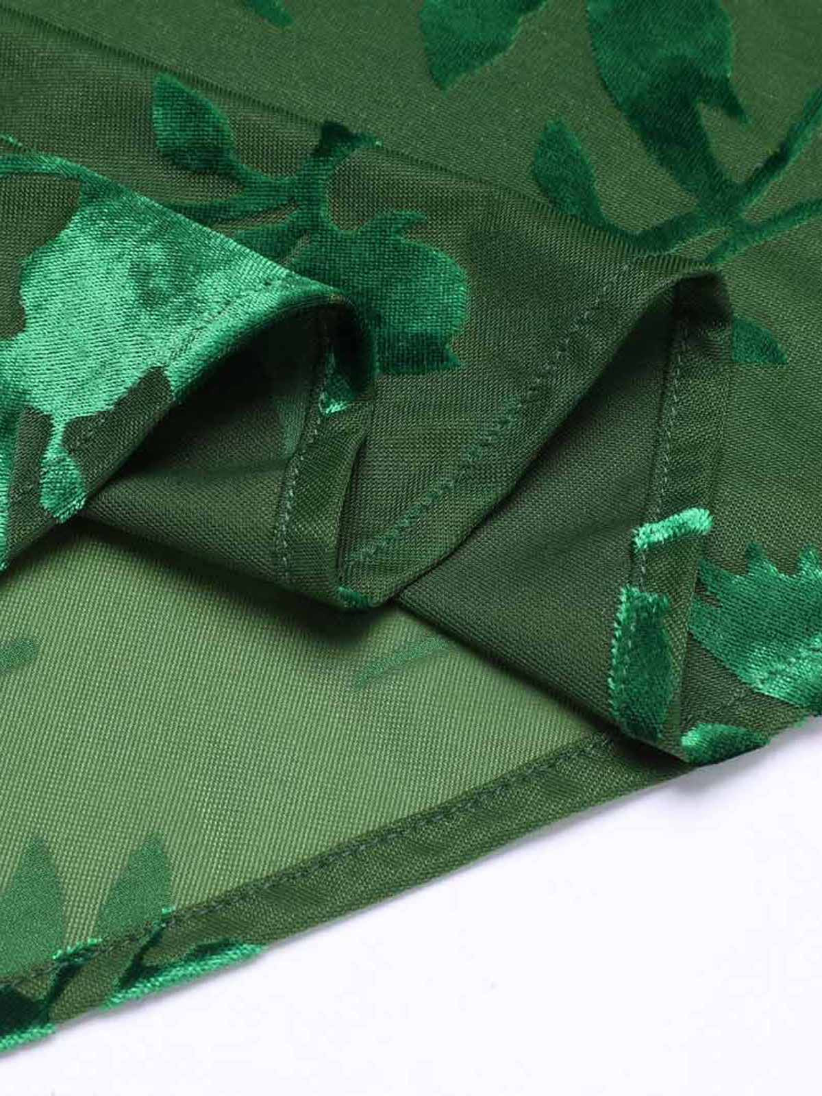 Grün 1930er Vintage Blumen Vintage Kleid - Image 10
