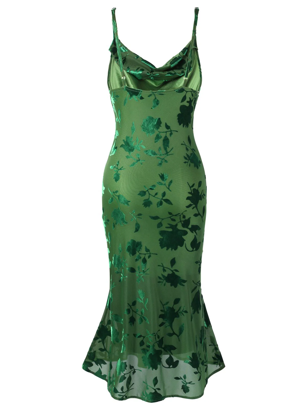 Grün 1930er Vintage Blumen Vintage Kleid - Image 3