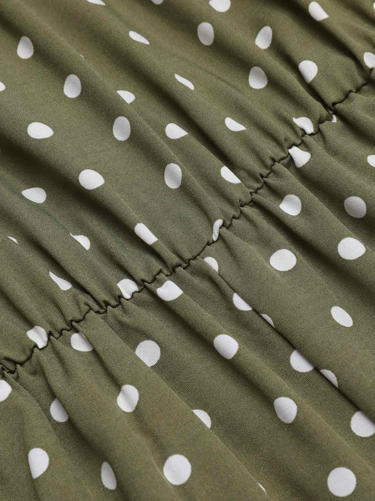 [Vorverkauf] Grün 1930er Polka Dot Gürtel Jumpsuit - Image 5