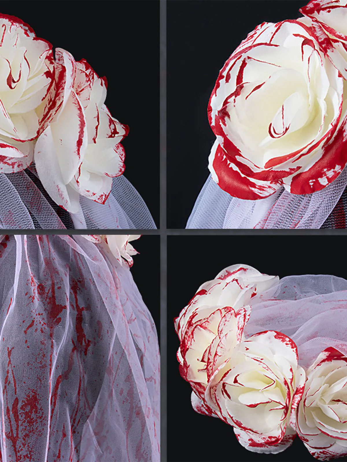 Halloween Blut Rose Geisterbraut Tüllschleier - Image 3