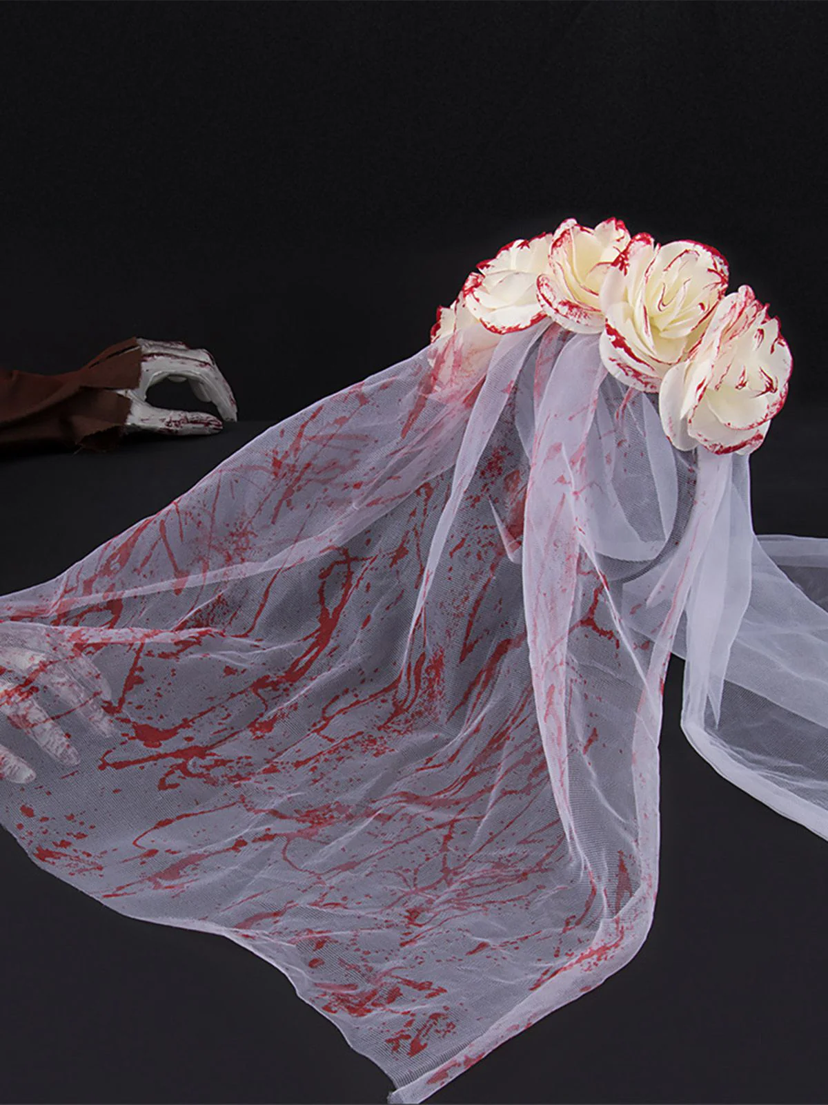 Halloween Blut Rose Geisterbraut Tüllschleier - Image 4