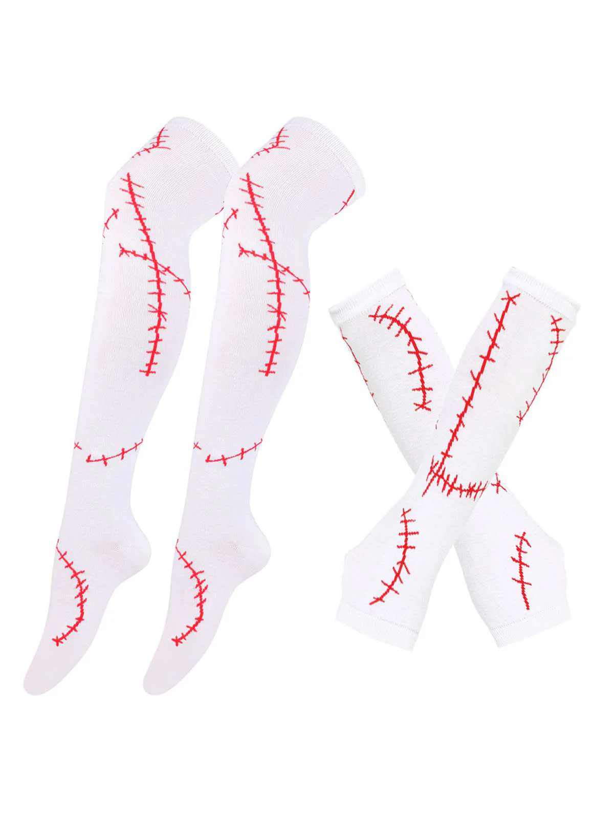 Halloween Genähter Druck Fingerlose Handschuhe & Socken - Image 3