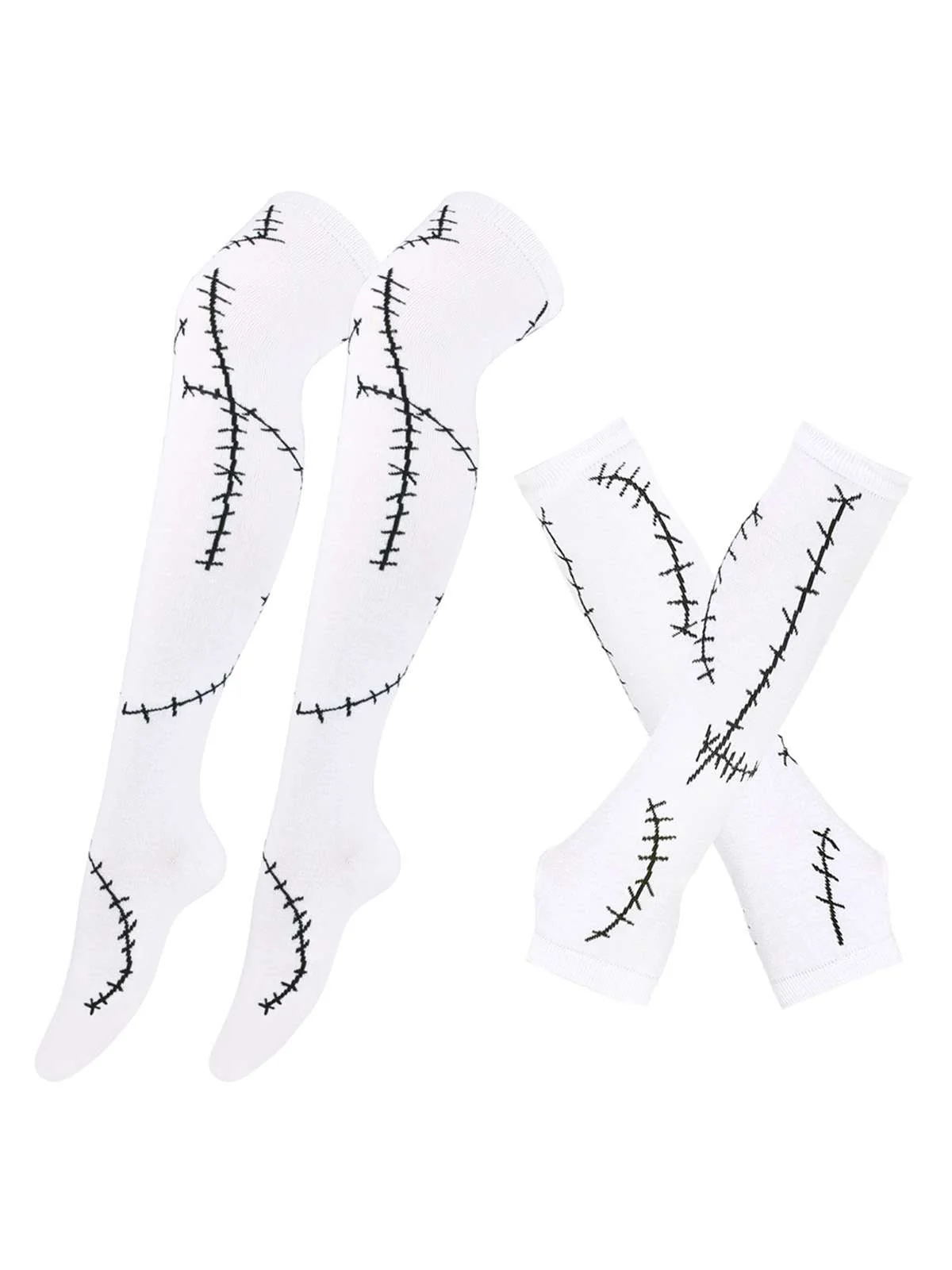 Halloween Genähter Druck Fingerlose Handschuhe & Socken - Image 5