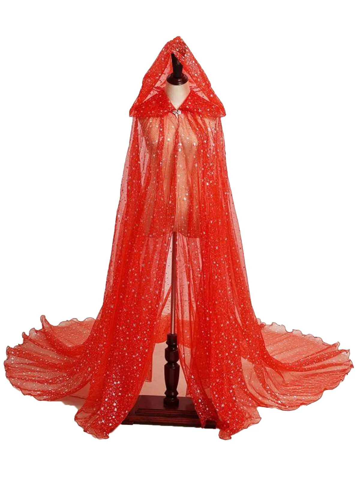 Halloween Gold Foil Hooded Lang Train Cape - Image 3