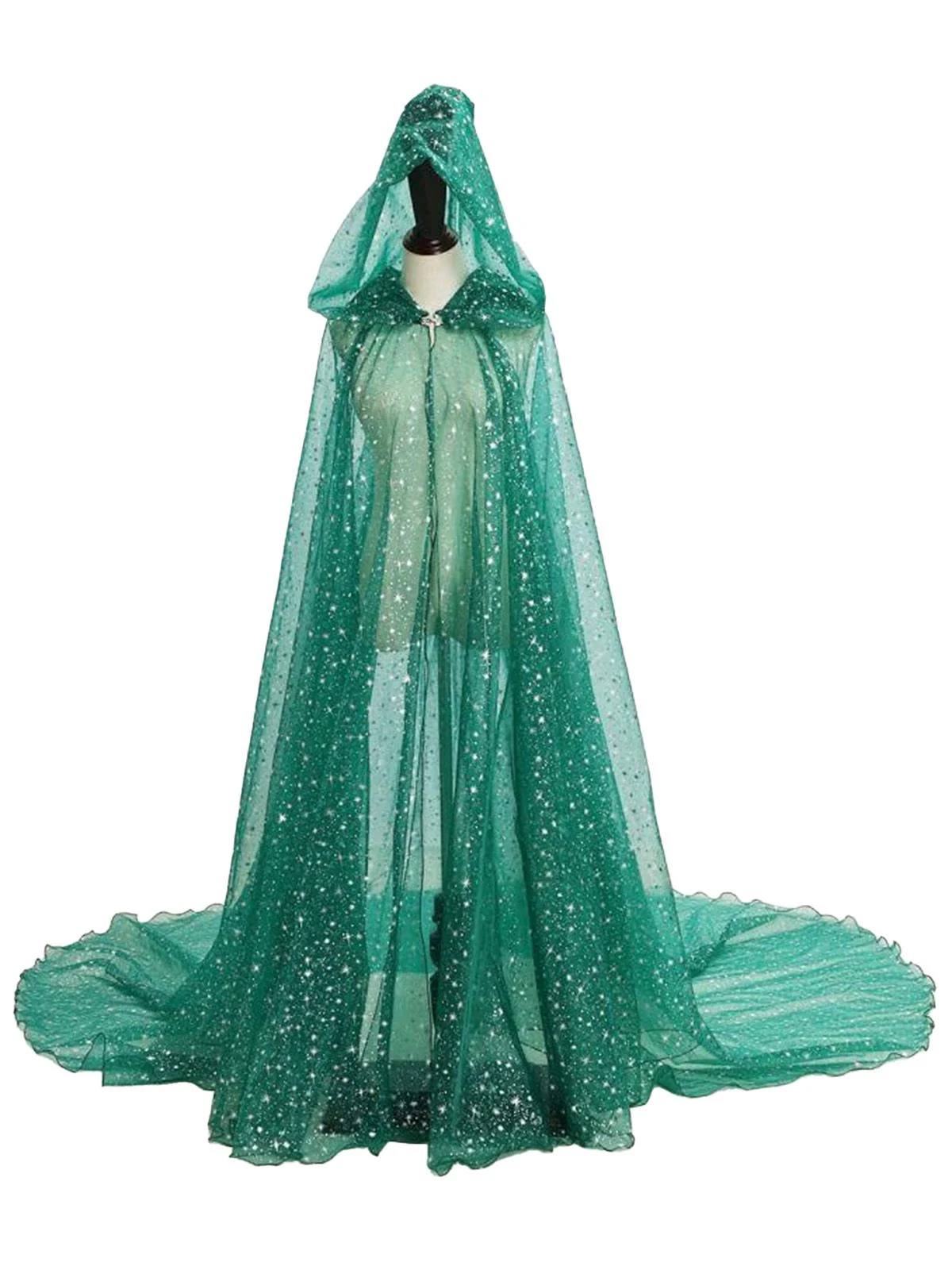 Halloween Gold Foil Hooded Lang Train Cape - Image 5