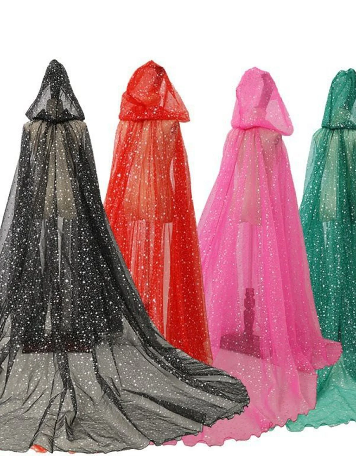 Halloween Gold Foil Hooded Lang Train Cape - Image 7