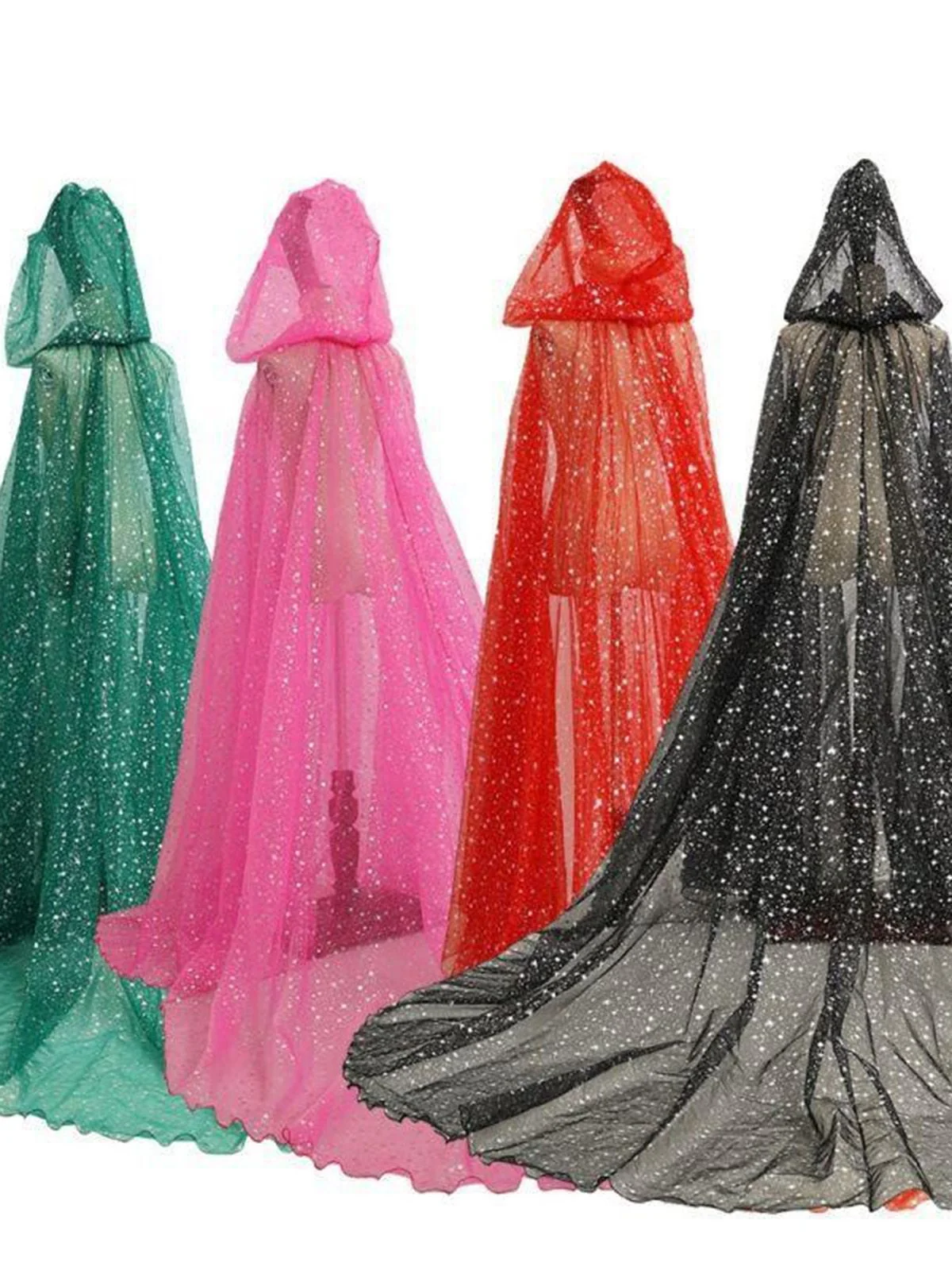 Halloween Gold Foil Hooded Lang Train Cape - Image 8