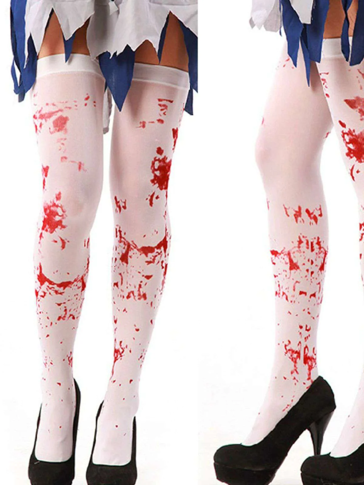 Halloween Gothic Blut Over-Knee Socken - Image 3