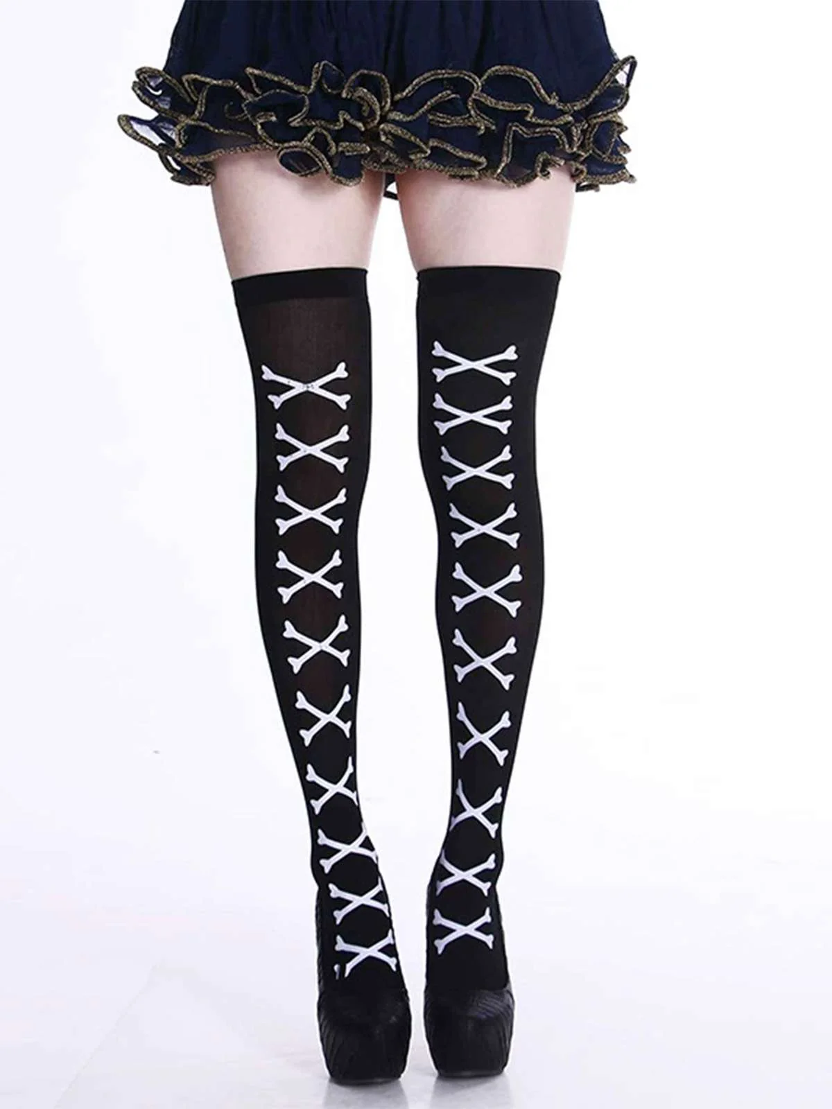 Halloween Gothic Blut Over-Knee Socken - Image 4