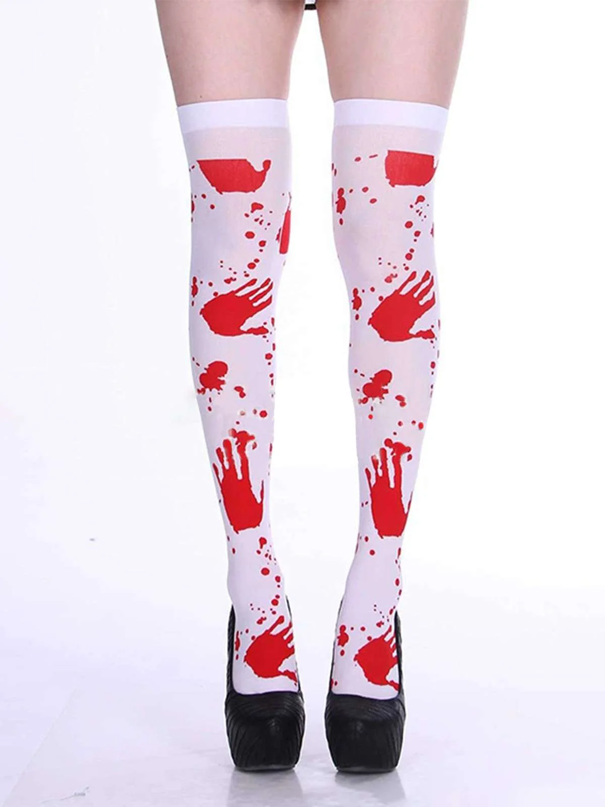 Halloween Gothic Blut Over-Knee Socken - Image 5