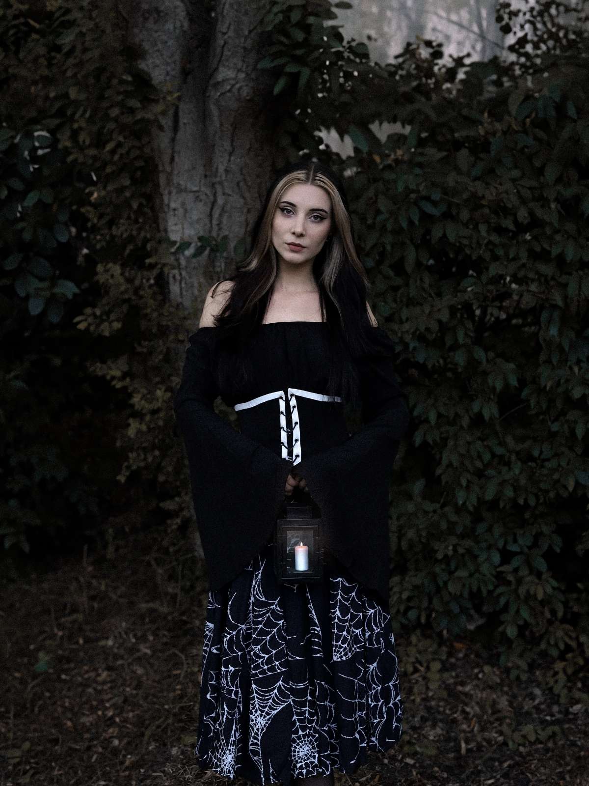 HALLOWEEN GOTHIC SPINNENNETZ SWING KLEID - Image 3
