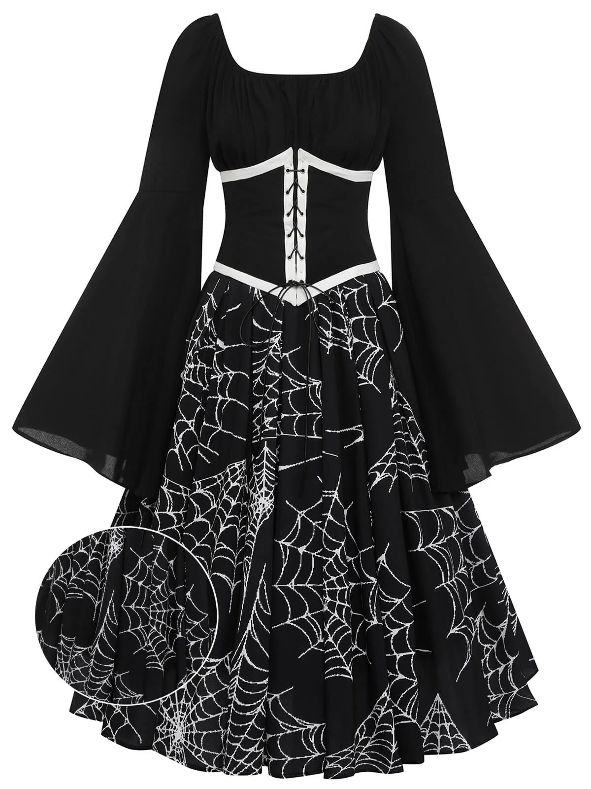 HALLOWEEN GOTHIC SPINNENNETZ SWING KLEID - Image 5