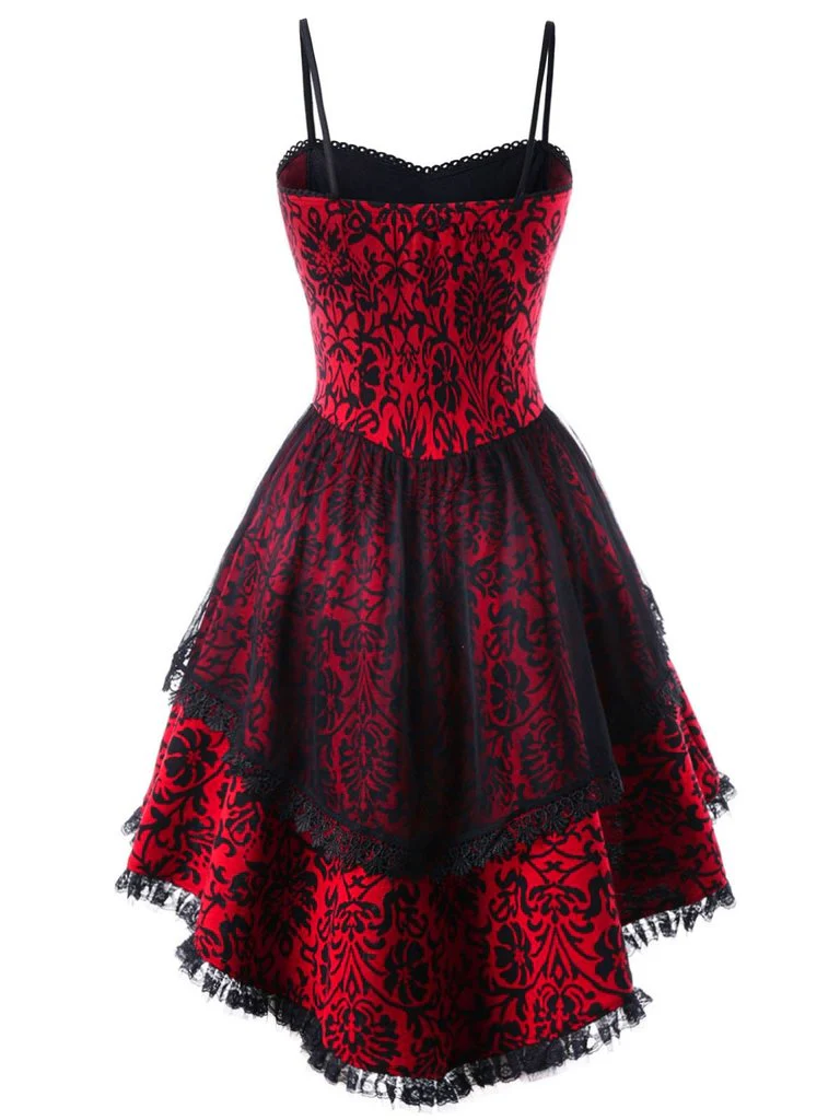 Gothic Steampunk Spitze Spaghetti Kleid - Image 2