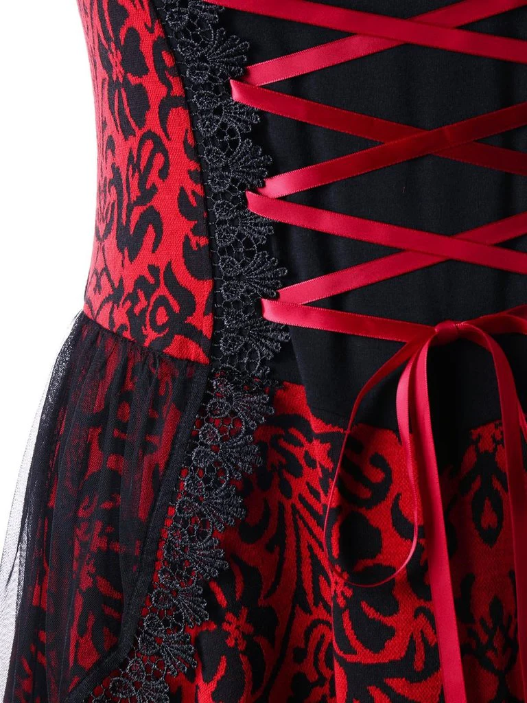 Gothic Steampunk Spitze Spaghetti Kleid - Image 3