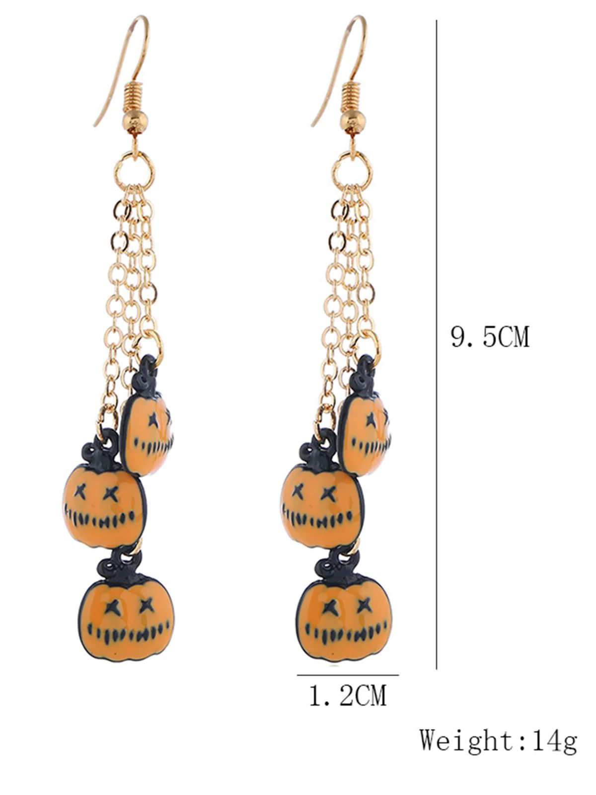 1950er Halloween Kürbis Lange Kette Ohrring - Image 2