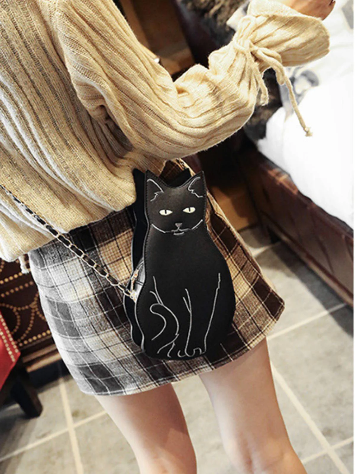Schwarz Halloween Nette Katze Tasche - Image 2