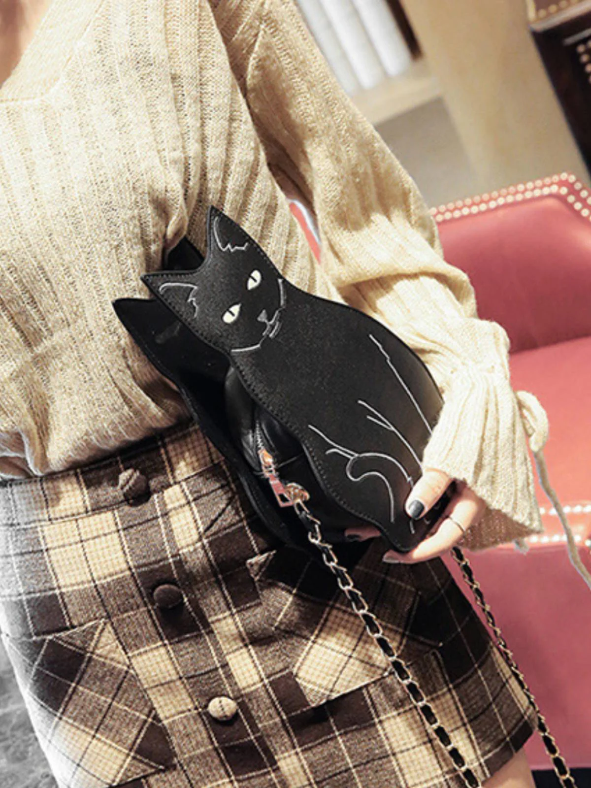 Schwarz Halloween Nette Katze Tasche - Image 3