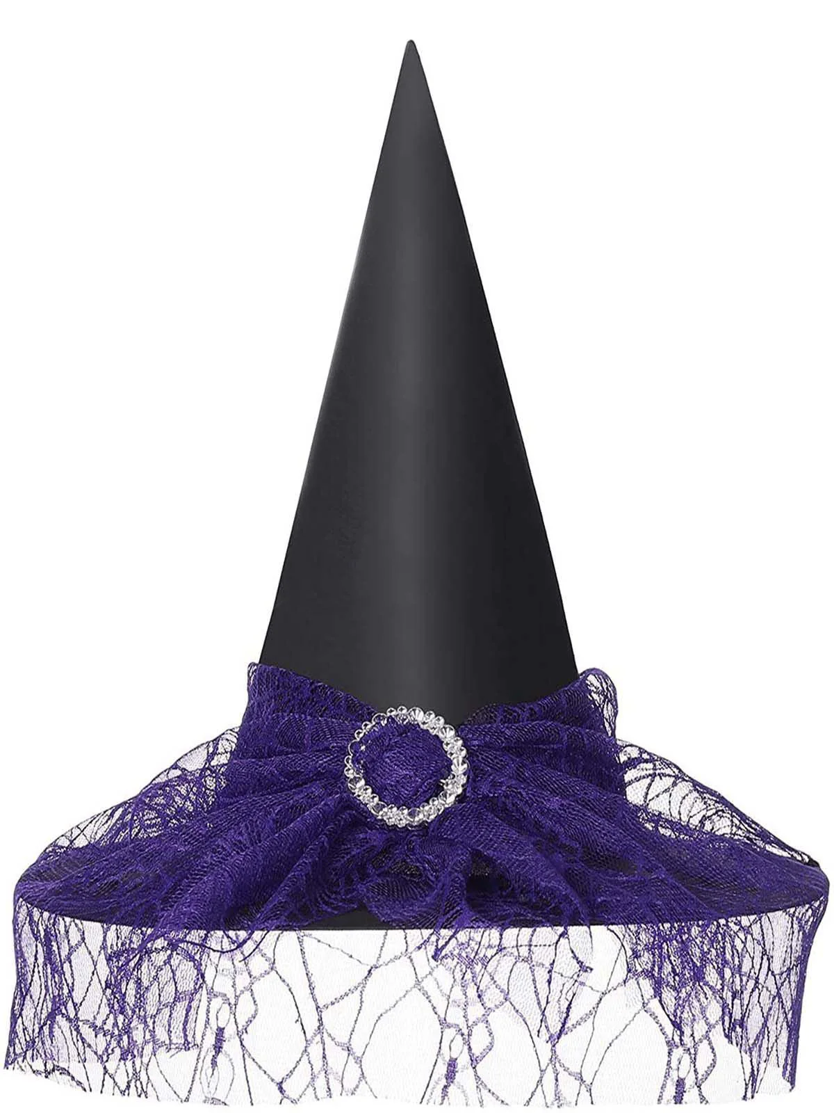 Halloween Netz Patchwork Spitz Hexe Hut - Image 2