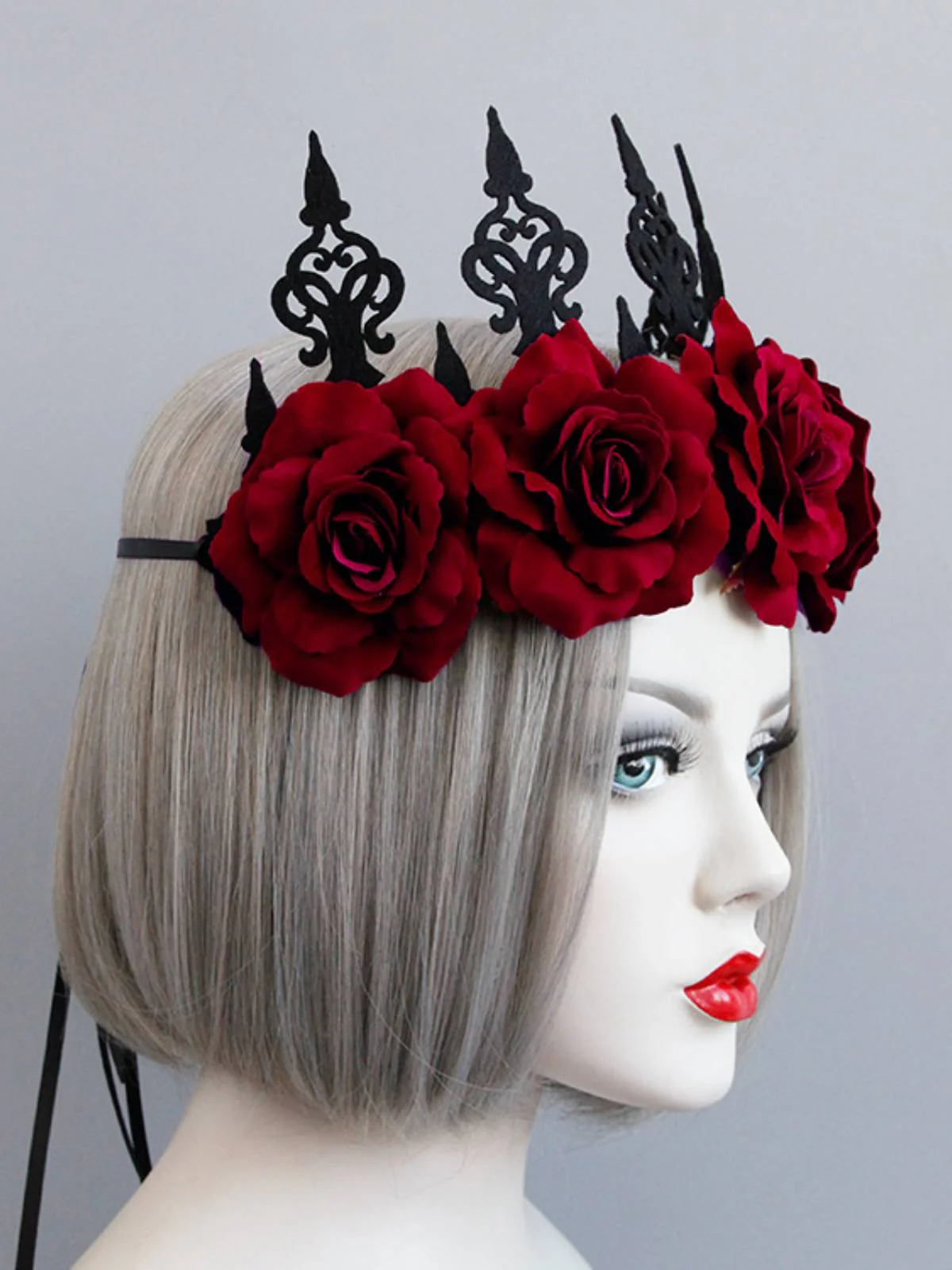 HALLOWEEN ROTE ROSEN KRONE STIRNBAND - Image 3