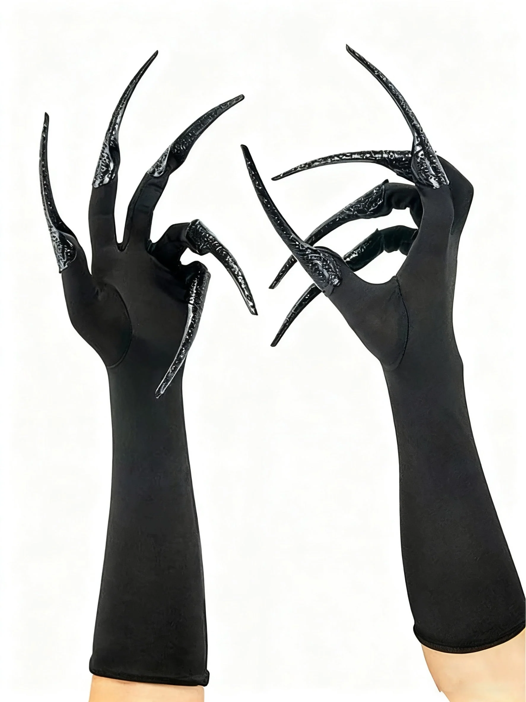 Halloween Schwarz Lang Klauen Handschuhe - Image 5