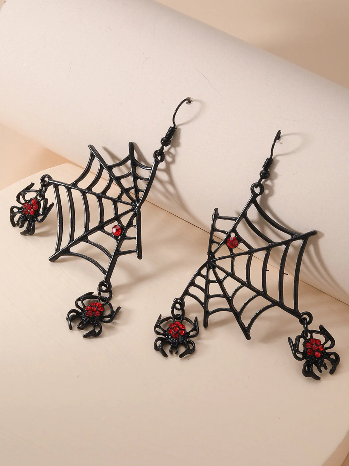 Halloween Schwarz Spinnennetz Ohrringe - Image 2