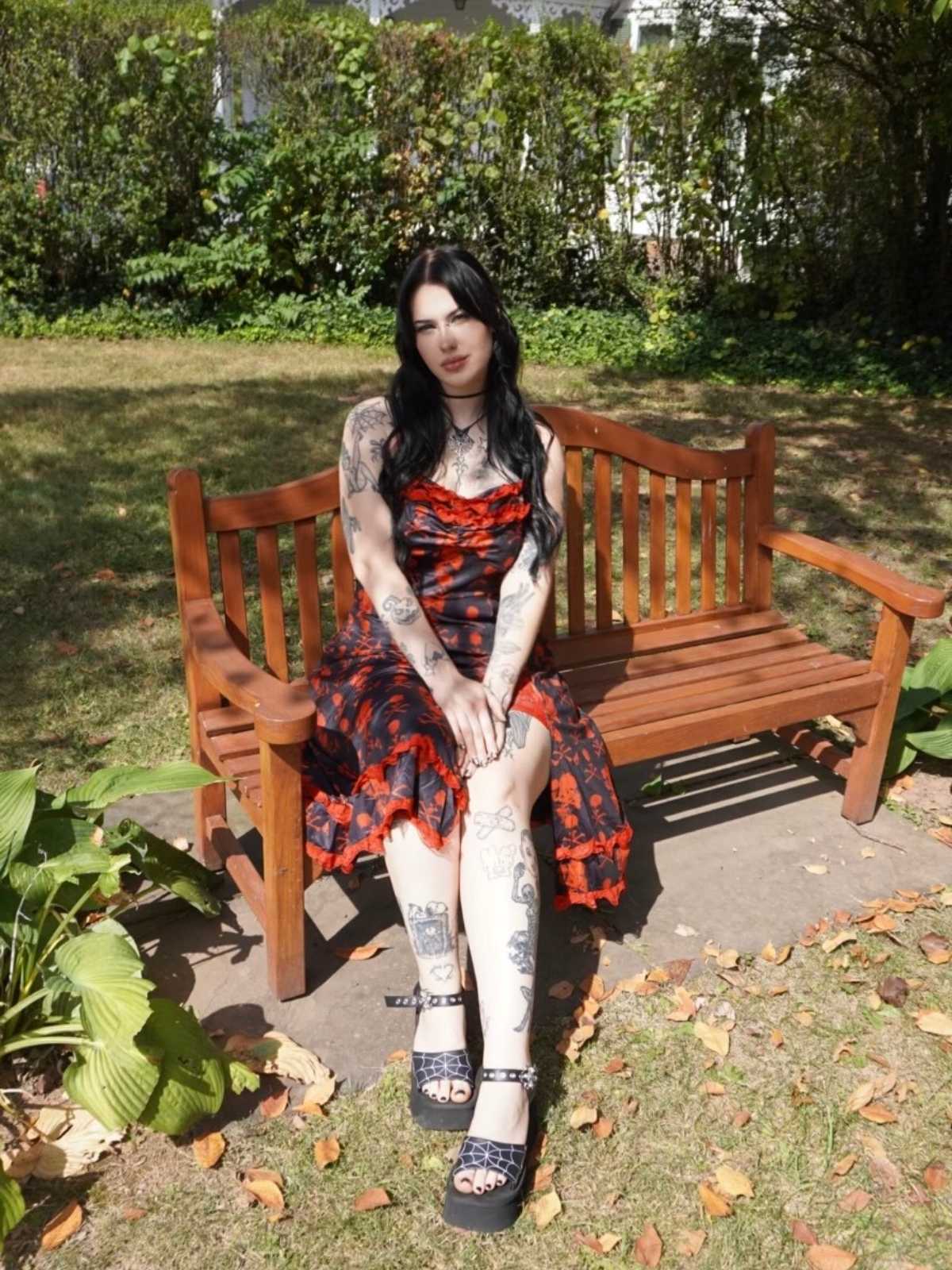HALLOWEEN SCHWARZEM SCHÄDEL SPITZEN RIEMEN KLEID - Image 2