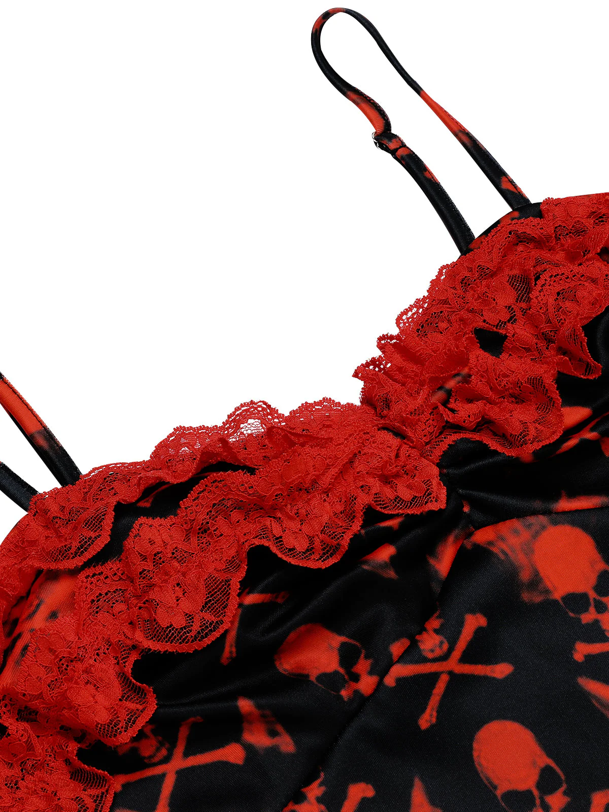 GOTHIC SCHWARZEM SCHÄDEL SPITZEN RIEMEN KLEID - Image 5