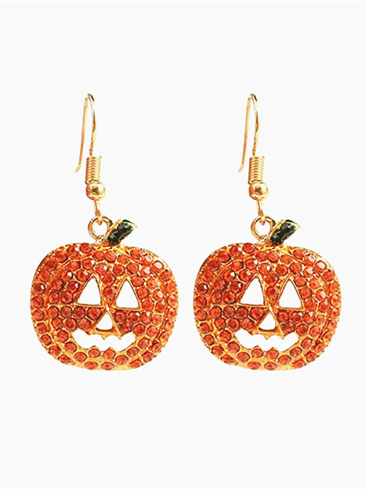 Halloween Strasssteine  Grimasse Kürbis Ohrringe - Image 2